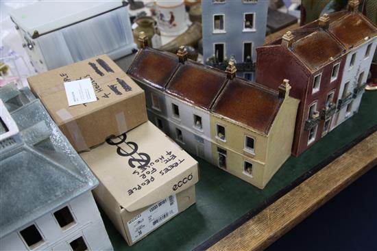 Kenneth and Ann Clark - stoneware models of houses and street settings c.1983, manor house 40cm x 36cm